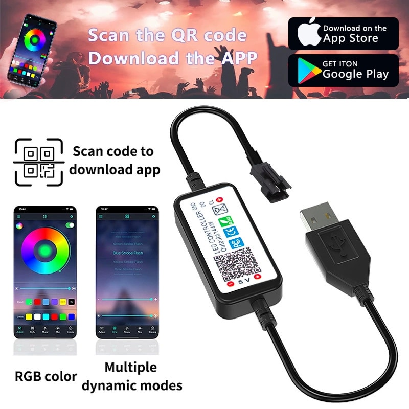 Addressable LED Strip - IP65 Bluetooth 5050RGBAddressable