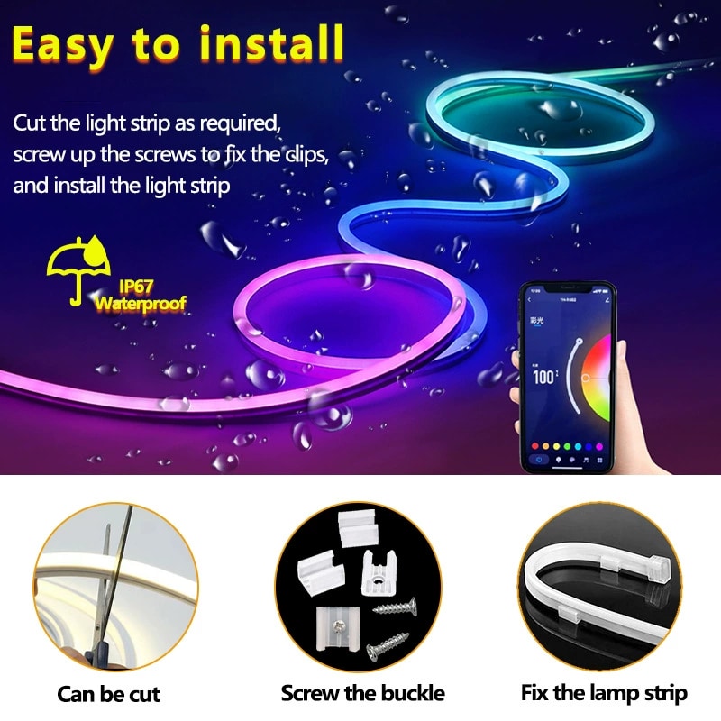 Flexible Silicone Neon Strip - 24-key 8 W