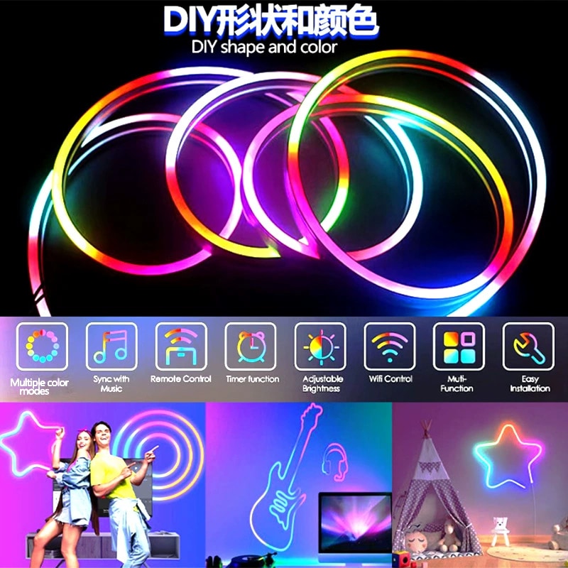 Flexible Silicone Neon Strip - Smart/Tuya 5050RGBAddressable