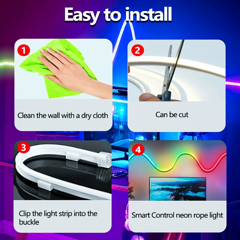 Flexible Silicone Neon Strip - 10 m Smart/Tuya Addressable Neon