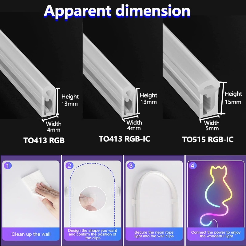 Flexible Silicone Neon Strip - 30 m Bluetooth Voice Control Addressable