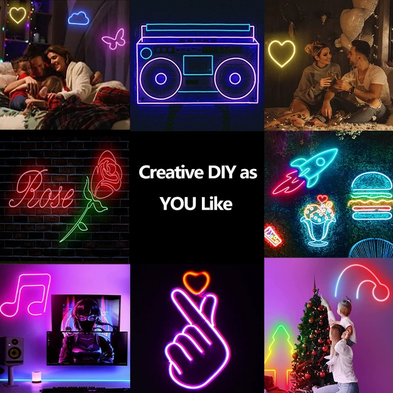 Flexible Silicone Neon Strip - 10 m Smart/Tuya 8 W Neon 3535RGB