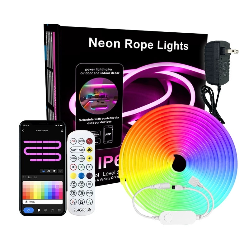 Flexible Silicone Neon Strip - 10 m Smart/Tuya 8 W Neon 3535RGB